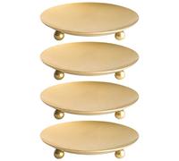 Cabilock 4 Pièces Bougeoir pour Bougies Support Robuste et Élégant Fer avec Plateau Style Américain Décoration Mariage pour Banquet ou Fête