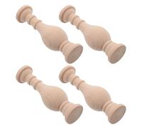 Cabilock 4 Pièces Fuseaux Décoratifs en Bois Non Peints pour Réparation de Meubles, Finition Polie, Style Pilier Romain Traditionnel, pour Projets DIY la Maison