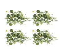 Cabilock 4 Pièces Mini Couronnes de Bougies Artificielles Eucalyptus pour | Feuillage Réaliste en Soie et Pe, Entretien Réduit, Décor de Printemps pour Porte et Centre de Table