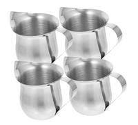 Cabilock 4 pièces Pichet à Lait Inoxydable Petit Pot Crème Multifonction avec Bec Verseur Résistant et Facile à Nettoyer pour Espresso Sauce et Café