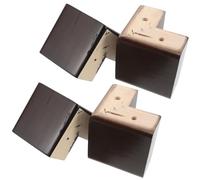 Cabilock 4 Pièces Pied de Canapé en Bois Massif Forme L pour Meubles Robustes, Dimensions 9,5x9,5x9,5 Cm, Structure à Tenon et Mortaise, Style Naturel Scandinave et Japonerie