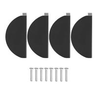 Cabilock 4 Pièces Spatial Poignée de Meuble Élégante en Aluminium Noire, | Commode et Tiroirs, Usage Chambre ou Salle de Bain, Design Semi-circulaire, Remplacement Décoratif