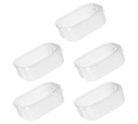 Cabilock 5 Pièces Boîte de Portionnement Plastique Blanche, Empilable | Conteneurs Individuels, Organisation Frigo et Congélateur, Préparation la Cuisine, Transport Pratique
