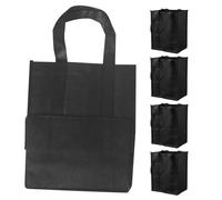 Cabilock 5 Pièces Cabas Réutilisables pour Bouteille de Vin Porte-Bouteilles avec Poignées Solides Fourre-Tout pour Whisky ou Bière Pochette à Vin pour Courses ou Voyages
