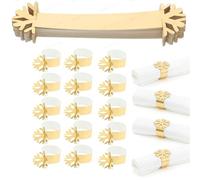 Cabilock 50 Pcs Ronds De Serviette De NoëL en Papier Flocon De Neige - Boucles De Serviette Hallow pour Mariage, FêTe Et Festivals