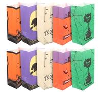 Cabilock 50 Pièces Paquet D'halloween en Papier Kraft, de Présents, pour | Sachets pour Bonbons, Pochette Kraft Présent, Sachet Papier Style Aléatoire
