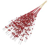 Cabilock 6 Pièces Baies Artificielles Rouges Branches Décoratives pour Sapin de Noël Tiges de Baies Faux Naturelles pour Décoration Maison DIY Accessoires Festifs Rouge Brillant