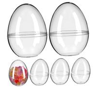 Cabilock 6 Pièces Boîte Œuf de Pâques Transparente en Plastique, Boule | Présents et Bonbons, Fermeture Étanche, Usage Multiple, Noël et Célébrations