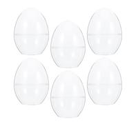 Cabilock 6 Pièces Boîtes Présents Transparentes en Plastique, Œufs à | Forme Œuf à Fond Plat, Usage Polyvalent pour Fêtes et Paniers, Présentation Facile des Bonbons