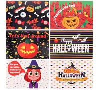Cabilock 6 Pièces Cartes de Vœux Halloween en Papier Imprimé, Thème, Vampire et Squelette, Cartes de Vœux Fêtes D’halloween, Fournitures D’halloween pour Invitations et Célébrations