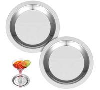 Cabilock 6 Pièces sous-Verres en Acier Inoxydable pour Vin, Ø8cm Tapis de Vin Réutilisables, Dessous de Verre pour Boissons Froides, Soucoupes de Bouteille et Disque Stop Bouteille