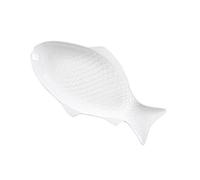 Cabilock Assiette de Poisson en Céramique 11 Pouces Plateaux de Service Plats Assiettes Ovales Assiettes en Porcelaine Blanche Plats de Service pour La Viande Amuse-Gueules Dessert