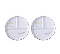 Cabilock Assiettes En Céramique 3 Compartiments 2 Pièces Résistantes Micro-Ondes Lave-Vaisselle Avec Fond Antidérapant Assiette Portion Régime Adulte Pour Repas Maison