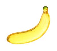 Cabilock Banane artificielle en verre - Décoration de table réaliste - Peu encombrante et incassable - Statue de fruits jaunes pour bureau et décoration d'intérieur