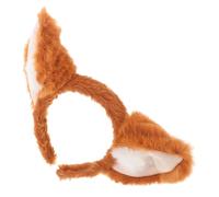 Cabilock Bandeau Oreilles de Renard en Fourrure Légère pour Fille Pompons, Taille Unique, Serrage-tête Cosplay Garçon et Filles, Accessoire Déguisement Fête