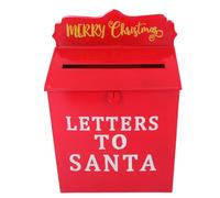 Cabilock Boîte aux Lettres Décorative de Noël Murale Vintage en Fer Rouge | Décor Festif pour Maison et Soirée, Installation Facile, Résiste à Déformation, Style Rétro