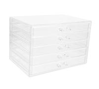 Cabilock Boîte de Rangement Acrylique Transparente avec 5 Tiroirs, Organisateur Polyvalent pour Bureau et Accessoires de Maquillage Table