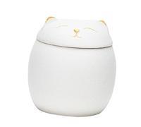 Cabilock Boîte de Rangement Céramique Forme Chat avec Couvercle Hermétique Pot Décoratif pour Thé et Épices Contenant Étanche et pour Maison