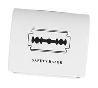 Cabilock Boîte de Récupération pour Rasoirs Usagés en Métal Blanc Imprimé Conteneur à Déchets Jetable Hermétique Capacité Multiple Lames Rangement Portable pour Salle de Bain et Salon