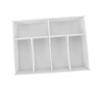 Cabilock Boîte organisateurs de réception plateau de caisse porte-monnaie pour l'argent liquide bacs de rangement Matériau du panneau en plastique bois PVC Beige