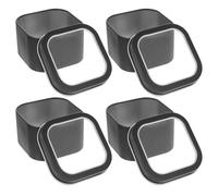 Cabilock Boîtes Carrées en Fer-Blanc Noires Lot de 4 Fenêtre Transparente Construction Robuste et Facile à Transporter, pour Présents et Projets de Fabrication de Bougies DIY