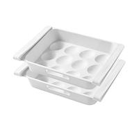 Cabilock Boîtes de Rangement à Tiroir Économisent L’Espace Lot de 2 pour Réfrigérateur, en PP Blanc et Drainent L’Humidité pour Fruits et Légumes