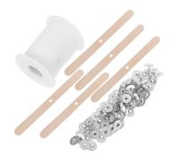 Cabilock Bougies Mèches en Coton Naturel avec 100 Supports Métalliques et 5 Dispositifs de Centrage pour Fabrication Artisanale, Absorption D'huile Carbone