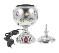 Cabilock BrûLeur D'Encens ÉLectrique Arabe avec Couvercle Encensoir DéCoratif pour Maison Et Bureau PoêLe À Parfum Moyen-Orient Ornement Zen 8.07In X 3.74In Prise UE