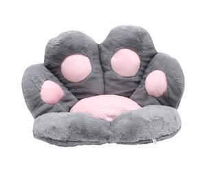 Cabilock Coussin de Chaise Forme Patte de Chat Imitation Poils de Lapin, Demi-entouré, Taille Small 70x60 Cm, Couleur Gris Spatial, Coussin Décoratif pour Canapé et Siège, Ornement Tatami