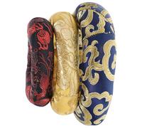 Cabilock Coussins Accessoire pour Bol Chantant Tibétain en Coton Lot de 3 Broderie Chinoise et Motif Nuage Amulette et Couleur Aléatoire
