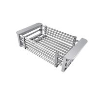 Cabilock Égouttoir Acier Inoxydable Télescopique pour Évier Rectangulaire | Panier de Drainage Pratique, Flexible et Gain de Place, Cuisine et Évier Standard, Passoire Evier
