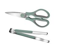 Cabilock Ensemble de Pinces et Ciseaux Barbecue, Acier Inoxydable et PP, Multifonction, Design Ergonomique, pour Dîner Chez et Fête, 2 Pièces