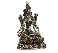 Cabilock Figurine de Tara en Laiton Rétro, Statuette Décorative de Bouddha