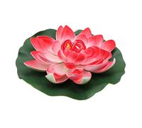 Cabilock Fleur Artificielle de Nénuphar Rouge en Eva 28cm, Plante Aquatique sans Entretien, Décoration D'étang pour Jardin et Maison