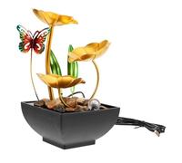 Cabilock Fontaine D'intérieur en Métal Eau Coulante pour Décoration de Bureau et Maison, Petite Fontaine Zen pour Ambiance Relaxante sur Bureau
