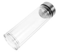 Cabilock Gobelet en Verre Double Paroi avec Échelle 350ml Argenté | Verre, Nettoyage Facile, Garde les Mains au Frais, pour Thé, Café, Jus, Bureau