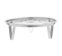 Cabilock Insert pour Cuiseur Vapeur Panier Vapeur pour Casserole Rond en Acier Inoxydable 430 Double Couche Argenté Pieds de Support Amovibles et Mise en Conserve