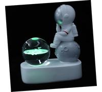 Cabilock Lampe de Bureau Astronaute en Résine Boule de Cristal Lumineuse Blanche Décorative, Effet Lumineux Créatif pour Décoration et Cadeau d'Anniversaire