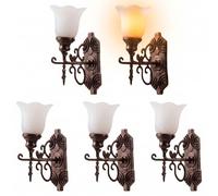 Cabilock Lampe Murale Miniature 5 Pièces pour Maison De Poupée Modèle 1:87 Lampe Murale Décorative en Acier Inoxydable Et Abs Accessoire pour Micro-Paysage Et Table De Sable