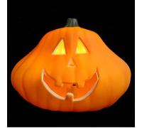 Cabilock Lanterne Citrouille LED d'halloween en Plastique Orange, Décoration Élégante Ajourée et Lumineuse pour Table, Ambiance Festive et Portable pour Halloween