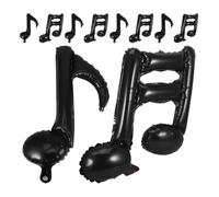 Cabilock Lot de 10 Ballons Décoratifs en Aluminium Forme de Note de Musique Noire, Faciles à Gonfler, pour Fête D'anniversaire et Concerts