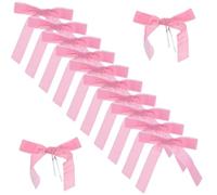 Cabilock Lot de 12 Marque-Verres Noeud Rose en Tissu 25 CM Étiquettes Décoratives Réutilisables pour Mariage Anniversaire et Cocktails Décoration Festive Polyvalente