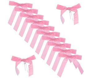 Cabilock Lot de 12 Marque-Verres Noeud Rose en Tissu 25 CM Étiquettes Décoratives Réutilisables pour Mariage Anniversaire et Cocktails Décoration Festive Polyvalente