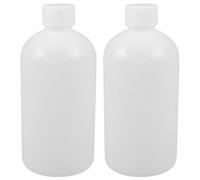 Cabilock Lot De 2 Flacons De Réactif Gradués En Plastique De 500 Ml Flacons Hermétiques Adaptés Aux Produits Chimiques Et Aqueux Couvercle Et Design à Goulot Étroit