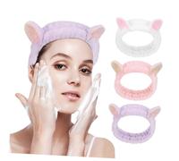 Cabilock Lot De 3 Bandeaux De Spa En Velours Doux Taille Unique Pour Femmes, Bandeaux De Soin Peau Et Maquillage, Maintien Confortable Pour Lavage Du Visage Et Soins Beauté