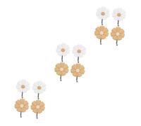 Cabilock Lot De 3 Muraux Adhésifs Pour Porte De D'enfant Pour Garçons Et Filles Pour Porte-manteaux Petits Muraux Pour Salle De Bain À Clés En Forme De Fleur 4 Pièces X 3