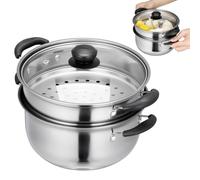 Cabilock Marmite Vapeur Inox 7.87 Pouces Casserole Cuisson Vapeur Pour Cuisine Et Maison Compatible Avec Gaz Et Plaques Électriques Pot Profond Pour Préparer Plus D’Aliments