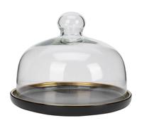 Cabilock Mini cloche à gâteau en verre - Cloche à fromage - Avec assiettes en céramique - Rose - Cloche en verre - Pour invités de mariage, gâteaux, repas et desserts