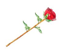 Cabilock Ornement Rose en Verre Éternel Tige Rose Fleur Petite Amie Cristal Fleurs Artificielles en Cristal Fleurs Préservées Enchanté Seul Table à Manger La Mariée Charmant Alliage