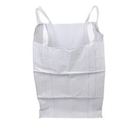 Cabilock Paquet Big Bag Fibc Bulk Bag en PP Blanc, Capacité 1 à 1,5 Tonnes, Sangles de Levage Renforcées, pour Sable, Gravier et Stockage de Matériaux de Construction